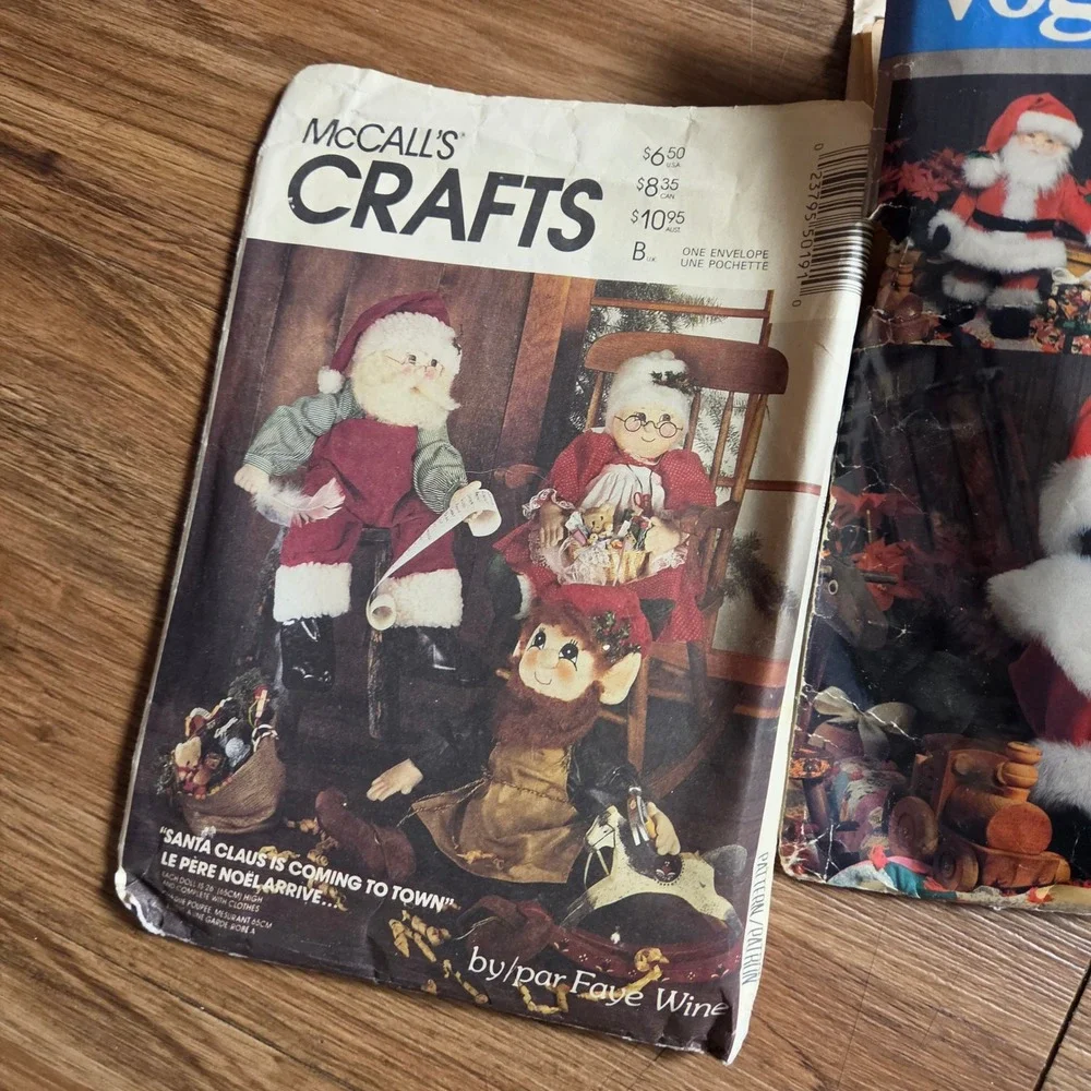 Vintage Lot Santa Claus Sewing Patterns McCalls Vogue Simplicity Holiday Dolls